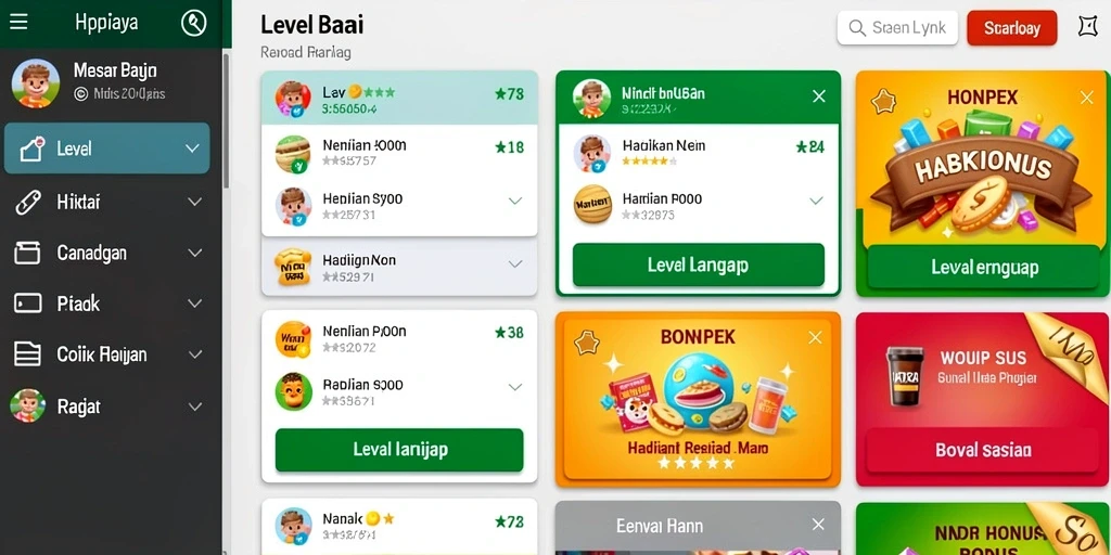 Tampilan menu utama yang menarik dan interaktif.